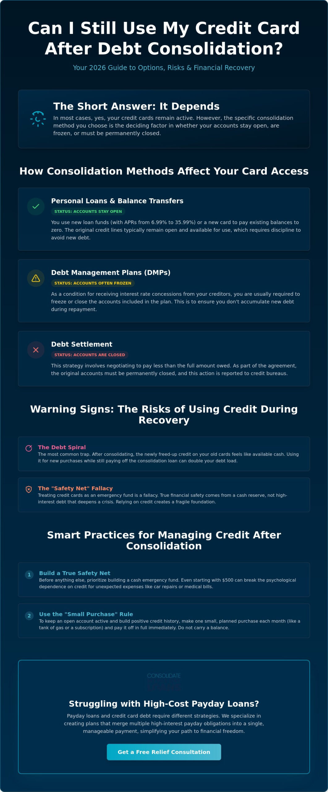 Can I Still Use My Credit Card After Debt Consolidation? (2026 Guide)
